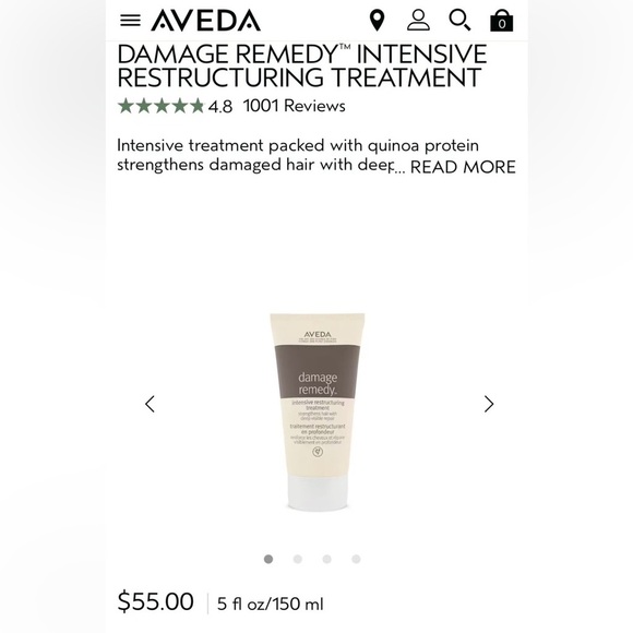 NEW AVEDA DAMAGE REMEDY™ INTENSIVE RESTRUCTURING TREATMENT - Picture 2 of 6